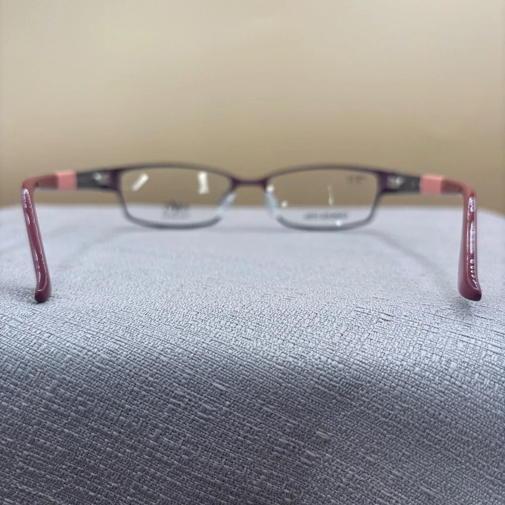 Savvy 387 BU Burgundy Pink Rectangle Stainless Steel Eyeglass Frames 52-17-135